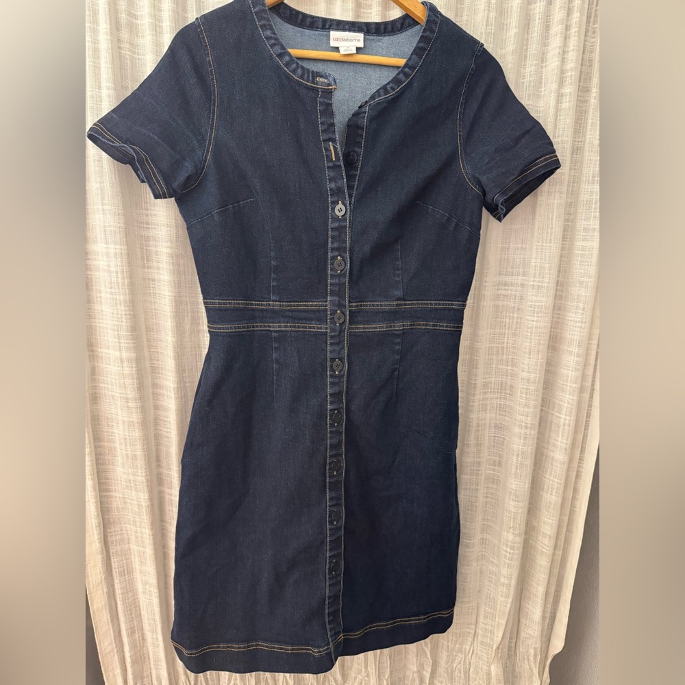 Liz Claiborne Dark Blue Denim Mini Dress
